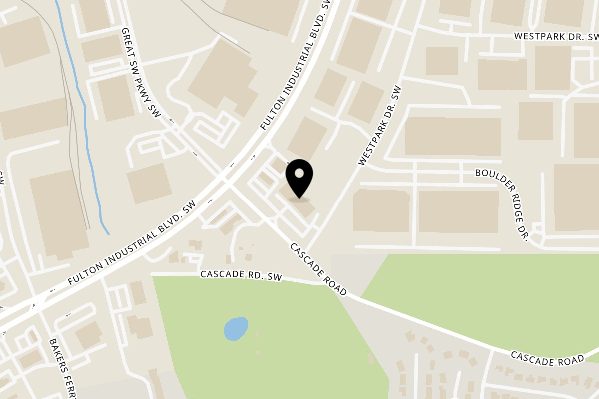 Map showing the location of Milk & Honey Cascade on 5495 Cascade Rd in Atlanta